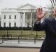 Prime Minister Malcolm Turnbull out the front of the White House during his Washington visit.