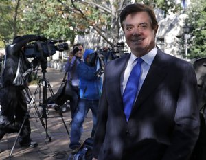 Paul Manafort, President Donald Trump's former campaign chairman, departs at Federal District Court in Washington, Monday, Oct. 30, 2017.