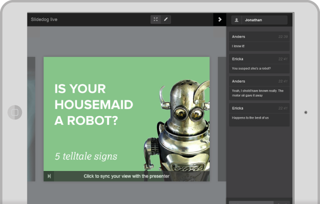 SlideDog Chat on Ipad