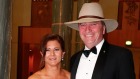 Natalie and Deputy Prime Minister Barnaby Joyce arrive for the Midwinter Ball at Parliament House in Canberra on ...