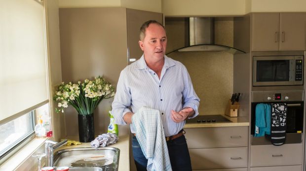 Barnaby Joyce at his "bachelor pad" in Armidale on Wednesday.