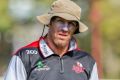 Commando ethos: Brad Thorn appears to cut a serious figure during Reds training at Ballymore.