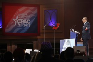 National Rifle Association Executive Vice President and CEO Wayne LaPierre, speaks at the Conservative Political Action Conference (CPAC), at National Harbor, Md., Thursday, Feb. 22, 2018.