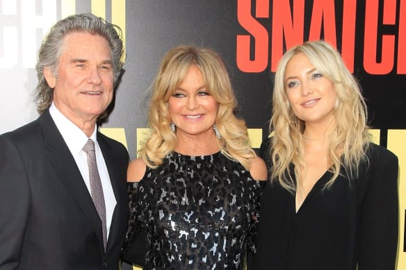 Hudson with her parents Kurt Russell and Goldie Hawn.