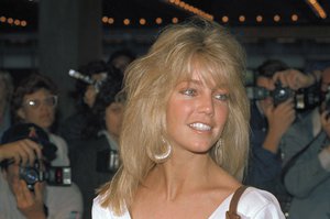 Actress Heather Locklear is pictured arriving for the premiere of the movie "Ishtar" in Los Angeles, May 13, 1987.