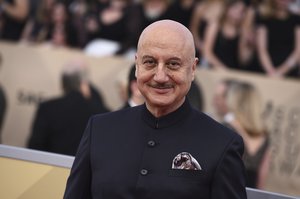 Anupam Kher arrives at the 24th annual Screen Actors Guild Awards at the Shrine Auditorium & Expo Hall on Sunday, Jan. 21, 2018, in Los Angeles.