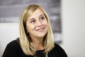 Nashville Mayor Megan Barry speaks during a news conference in her office Monday, Aug. 7, 2017, in Nashville, Tenn. Barry held the news conference on her first day back at work since her son's shocking death July 29 from a drug overdose. (AP Photo/Mark Humphrey)