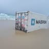 Shipping container washes up on Moreton Island