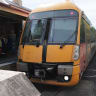 Train travelling at 35km/h moments before collision