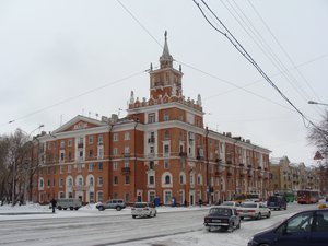 Komsomolsk-on-Amur (Russian: Комсомо́льск-на-Аму́ре; often transliterated directly as Komsomolsk-na-Amure) is a city located in Khabarovsk Krai, Russia on the left bank of Amur River. It is located on the BAM railway line, 356 kilometres (221 mi) northeast of Khabarovsk. Population: 281,035 (2002 Census); 315,325 (1989 Census).