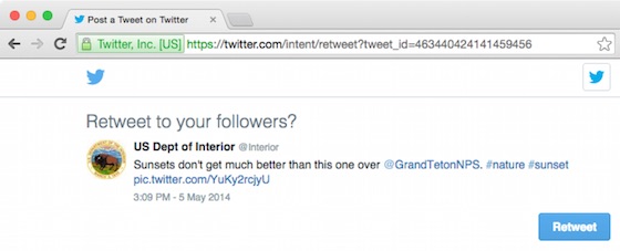 Web Intent retweet