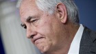 Rex Tillerson, U.S. secretary of state, listens to a question during a White House press briefing in Washington, D.C., ...