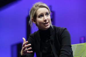 FILE - In this Nov. 2, 2015, file photo, Elizabeth Holmes, founder and CEO of Theranos, speaks at the Fortune Global Forum in San Francisco.