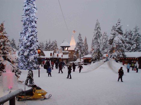 File - A Santa Claus themed village in Rovaniemi, Finland.