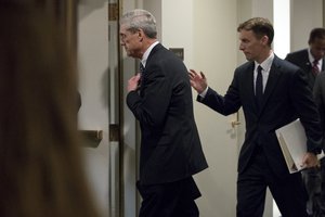 Former FBI Director Robert Mueller, the special counsel probing Russian interference in the 2016 election, departs Capitol Hill following a closed door meeting, Wednesday, June 21, 2017,  in Washington.