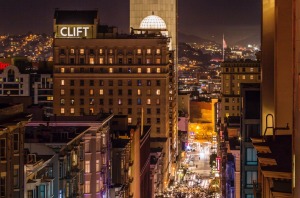 The Clift Hotel is in the heart of San Francisco.