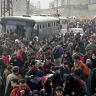 Mass exodus as thousands of Syrian refugees flee besieged Ghouta