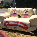 Artist Draws Sad Clown Faces On Random Discarded Objects on Los Angeles Streets