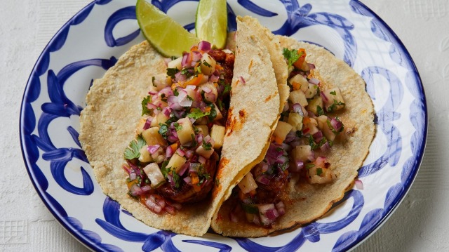 Prawn tacos at Bar Patron, Sydney.