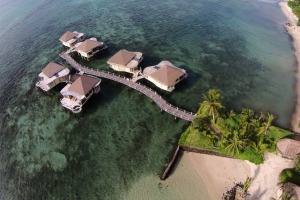 Over-water fales in Samoa.