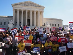 Kristen Clarke speaking at the Gerrymandering Rally at the Supreme Court in USA, 3 October 2017