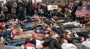 The demonstration was organized by Teens For Gun Reform, an organization created by students in the Washington DC area, in the wake of the February 14 shooting at Marjory Stoneman Douglas High School in Parkland, Florida, US, 19 February 2018.