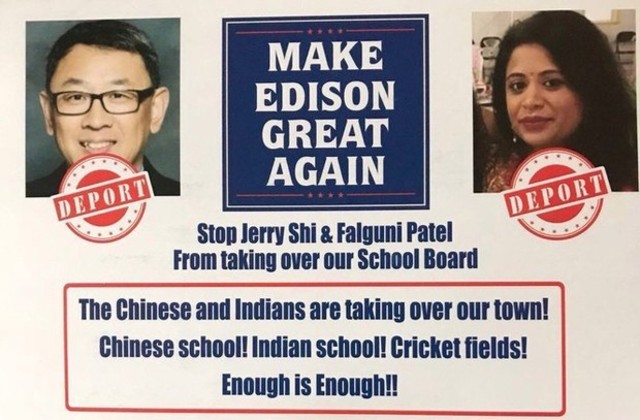 Racist Mailer Calls For Deportation Of Asian School Board Candidates To 'Make Edison Great Again'