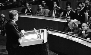 File - The United Nations General Assembly, now holding its 16th session, today heard a statement by President John F. Kennedy of the United States, 25 September, 1961.