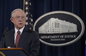 Attorney General Jeff Sessions makes a statement at the Justice Department in Washington, Tuesday, Sept. 5, 2017, on President Barack Obama's Deferred Action for Childhood Arrivals, or DACA program, which has provided nearly 800,000 young immigrants a reprieve from deportation and the ability to work legally in the United States. Sessions announced the termination of the program. (AP Photo/Susan Walsh)