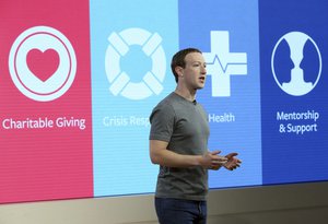 Mark Zuckerberg, Cofounder, Chairman and CEO, Facebook announces new tools and initiatives to help people keep each other safe and supported at Facebook’s second annual Social Good Forum in New York City, Wednesday, November 29, 2017.