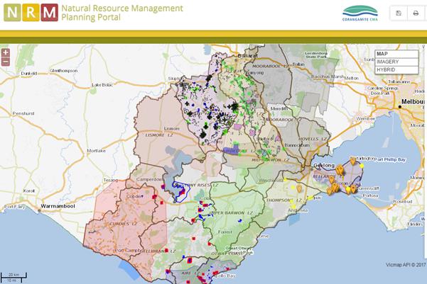 Natural Resource Management Planning Portal map