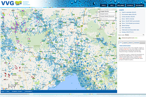 Visualising Victorias Groundwater - map portal