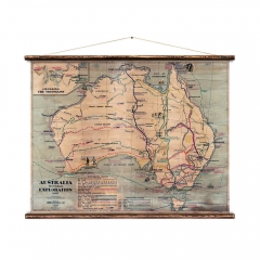 Australia Exploration Vintage Wall Map