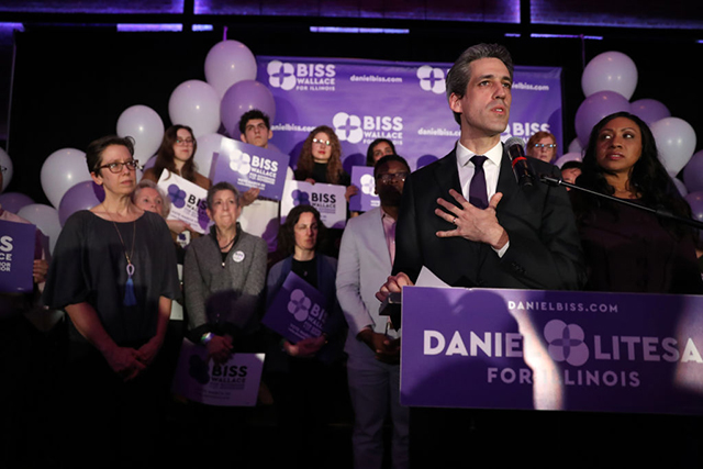 Democratic candidate for Illinois Governor Daniel Biss gives his concession speech after his loss in the Illinois primary election on Tuesday, March 20, 2018, in Chicago. (Photo: Chris Sweda / Chicago Tribune / TNS via Getty Images)