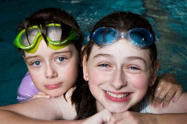 Katelyn and Jane Fountain do weekly swimming lessons at the Aquatic Safety Training Academy at Seven Hills. 