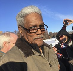 File - Richard Phillips is seen outside a Wayne County jail, Thursday, Dec. 14, 2017 in Detroit after being released after 45 years in prison.