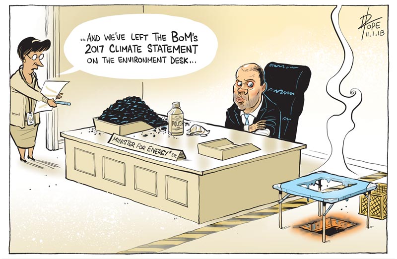 Cartoon: the environment desk at the Department of Energy