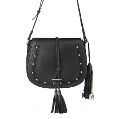 Horseshoe Studded Bag - Black