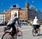 An electronic bicycle counter at the city hall square in Copenhagen, Denmark.