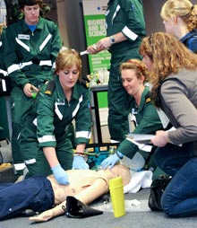 Paramedic students demonstrating CPR