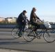 Mixed use: cycling across Queen Louise's Bridge, Copenhagen.