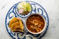 Go-to dish: Pozole rojo braised pork soup. 