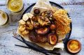 Beer-battered mushrooms with curry salt.