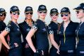 Grid Girls pose prior to the qualifying session at the Yas Marina Circuit in Abu Dhabi, United Arab Emirates, 02 ...