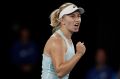 Daria Gavrilova in action during the 1st set. Daria Gavrilova vs Elise Mertens at the Rod Laver Arena during the ...