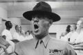 Gunnery Sergeant. Hartman (R.Lee Ermey) incensed at a transgression of barrack room rules in the 1987 film Full Metal ...