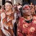 Stars of The Song Keepers, the Central Australian Women's Aboriginal Choir, outside the German Lutheran Trinity Church ...