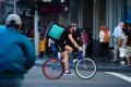 A bicycle food delivery in the Sydney CBD. 