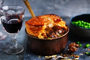 Neil Perry's beef chuck and pea pot pie.