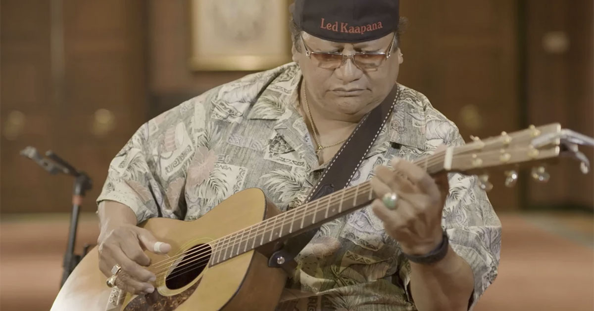 Led Kaapana performs at the 2017 Smithsonian Folklife Festival